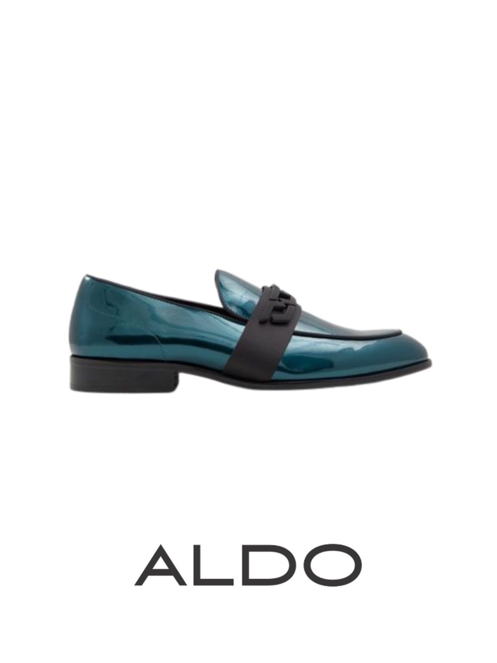 Aldo Men’s Sid Metallic Green Patent Dress Loafers